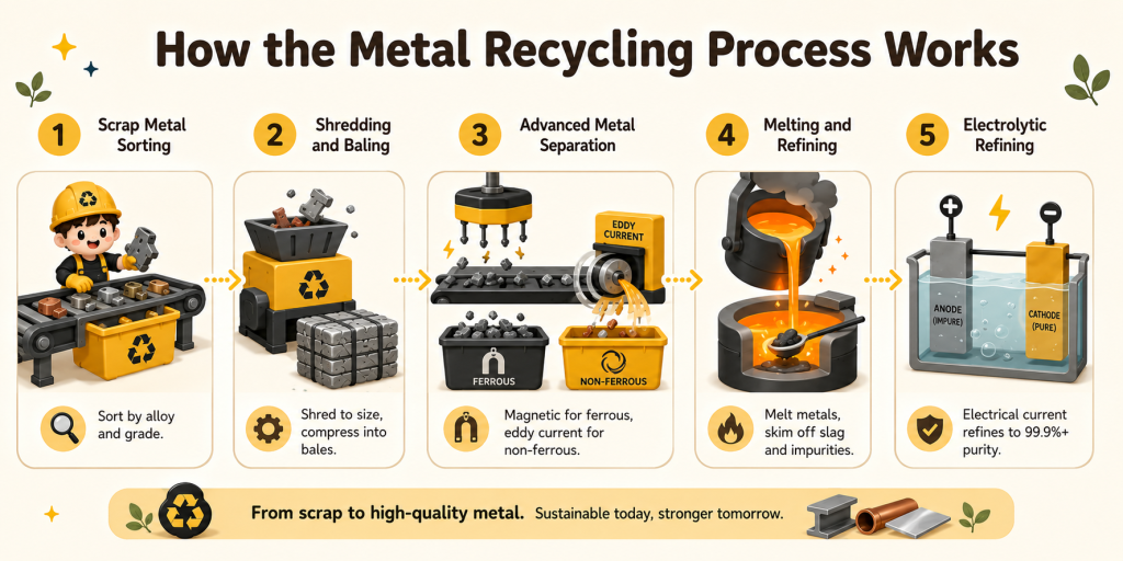 infographic about metal recycling process
